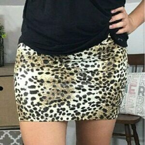 Leopard Skirt Bodycon Stretchy Mini Skirt